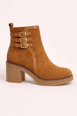 Boots à talon large et 3 boucles