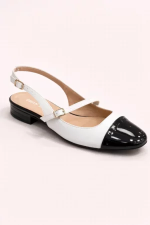 Ballerine à bride arrière et bout contrasté