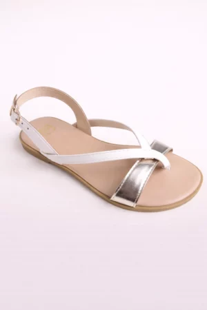 Sandale plate à brides fines