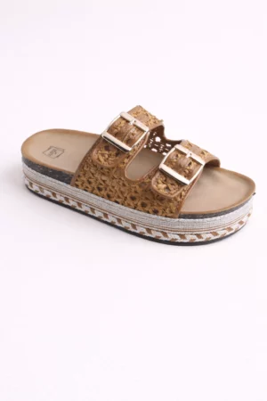 Claquette femme à doubles brides tendance