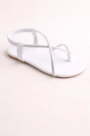 5909w Sandale fille plate à brides fines