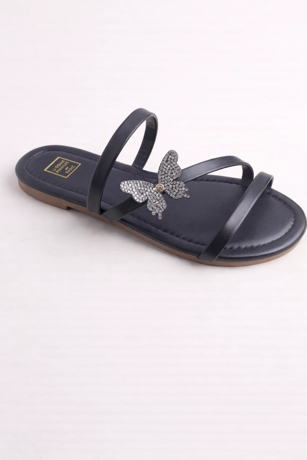 Claquettes plates à détail papillon – Image 2