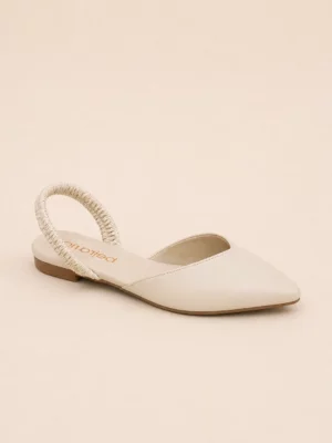 Mule femme élégante bout pointu avec bride élastique