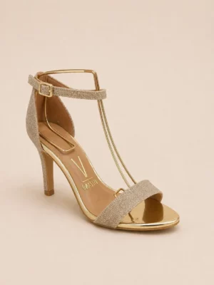 Sandale femme à talon aiguille élégante avec finition brillante