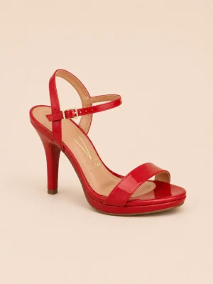 Sandale femme talon aiguille rouge
