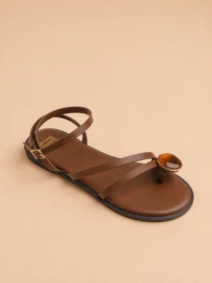 47115 marr Sandale femme plate à brides fines et détail bijou – Chaussures femme La Réunion