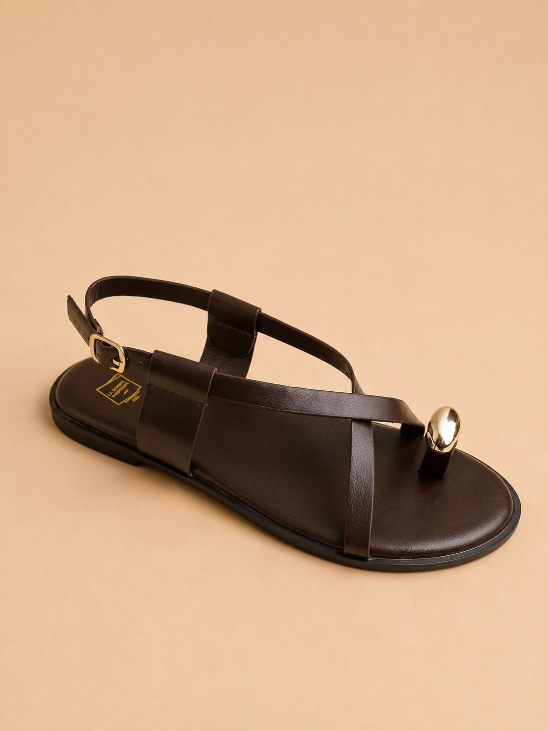Sandale femme plate à bride cheville et détail bijou – Chaussures femme La Réunion – Image 2