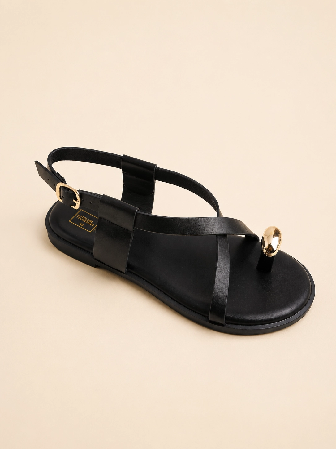 Sandale femme plate à bride cheville et détail bijou – Chaussures femme La Réunion – Image 3