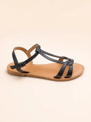 65700n Sandale femme plate à brides croisées