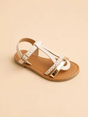 202564BBEIGE Sandales fille à brides tressées