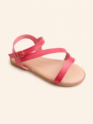 6872M fuschia Sandales plates femme à brides minimalistes