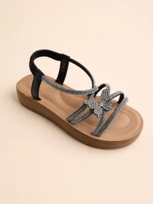 Sandales plates femme à papillon fantaisie