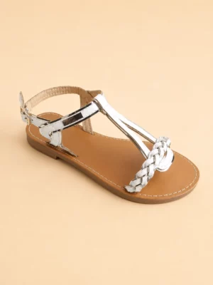 Sandales femme élégantes à bride tressée blanche