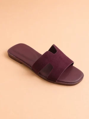 65705borde Mule femme bordeaux effet suédine